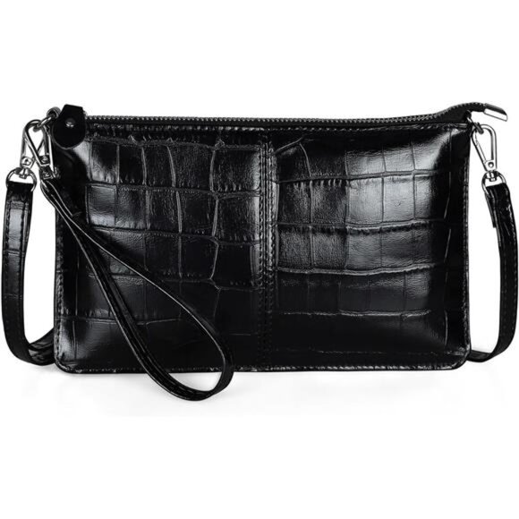 Genuine Leather Wristlet Clutch Wallet Purses Small Crossbody Bags